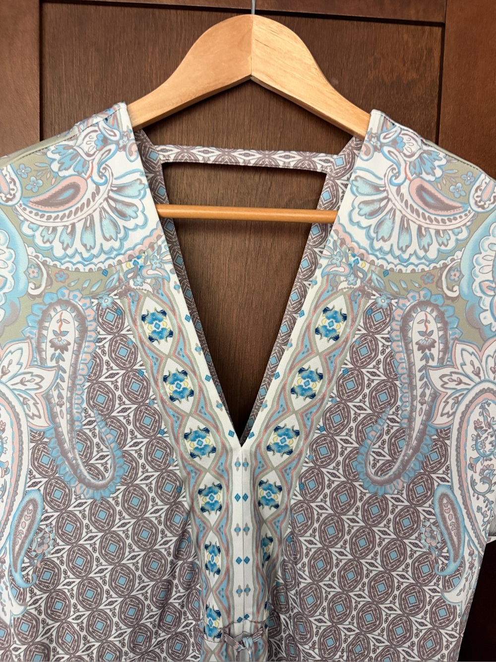 Hale Bob Paisley Print V-Neck Dress